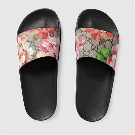 gucci slides women floral|black gucci slides women's.